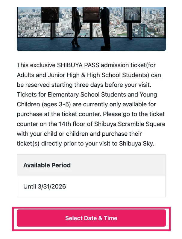 Select "Select Date and Time"