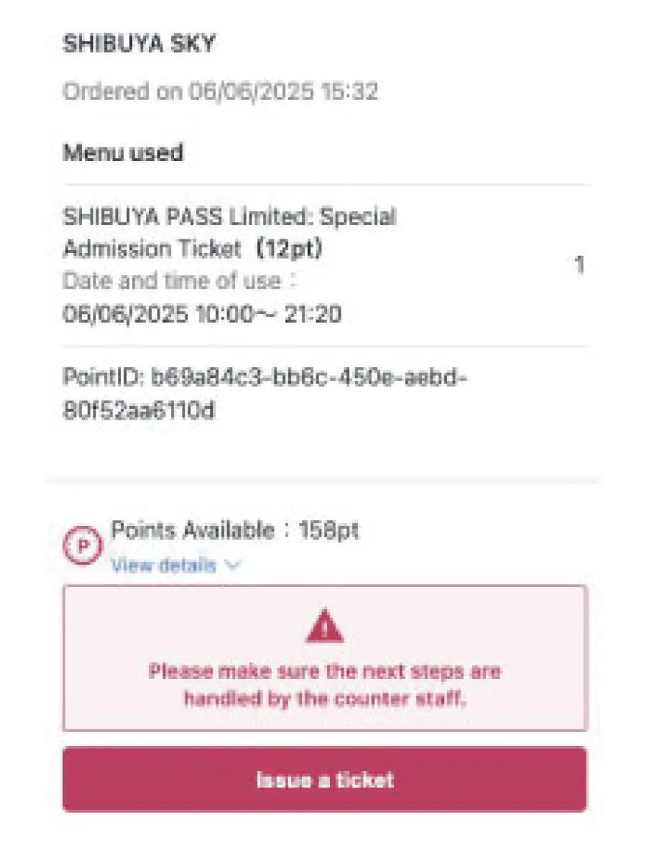 Select "Issue a ticket"